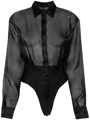 Mugler body à effet de transparence - Noir