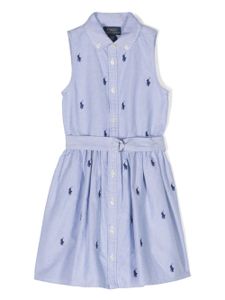 POLO RALPH LAUREN KIDS robe sans manches à broderie Polo Pony - Bleu