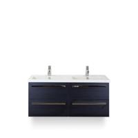 Seville Badmeubelset 120 cm - 4 laden Black Oak - Wastafel Djazz Dubbel