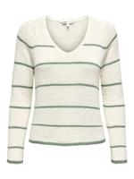 Only Onlgeena L/s V-neck Knt Noos Trui Cloud Dancer W. Lily Pad