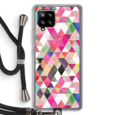 Gekleurde driehoekjes: Samsung Galaxy A42 5G Transparant Hoesje met koord