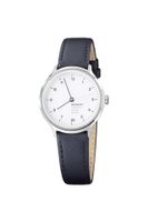 Horlogeband Mondaine MH1.R12 / BM20119 Leder Zwart 16mm