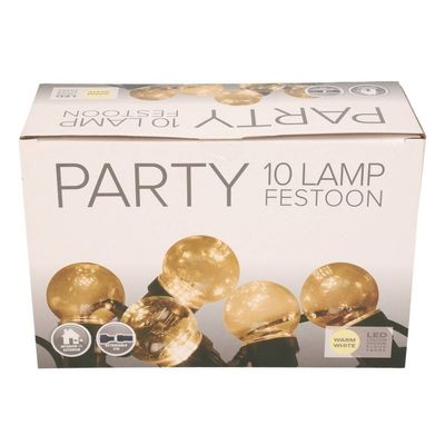 Festoon buiten lichtsnoer 5 meter met warm witte LED lampjes - Lichtsnoer voor buiten Festoon buiten lichtsnoer 5 meter met warm witte LED lampjes - Lichtsnoer voor buiten