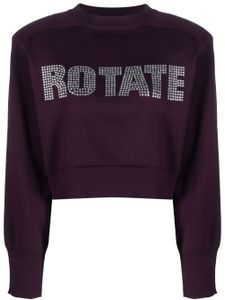 ROTATE BIRGER CHRISTENSEN sweat crop à ornements strassés - Violet