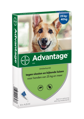Advantage Hond 400, 25 - 40 kilo 4 pipetten