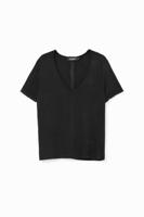 Opengewerkte trui V-hals - BLACK - M