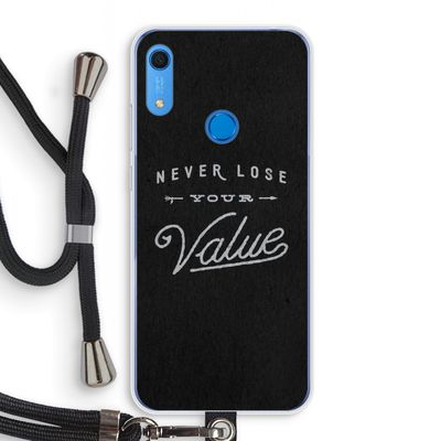 Never lose your value: Huawei Y6s Transparant Hoesje met koord