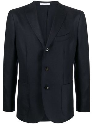 Boglioli blazer en laine vierge à simple boutonnage - Bleu