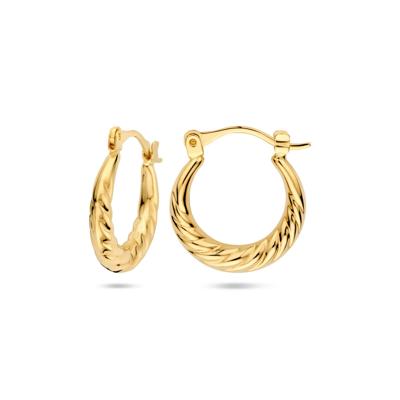 Stijlvolle 14k Geelgouden Oorringen - Afmetingen 17.5x3mm