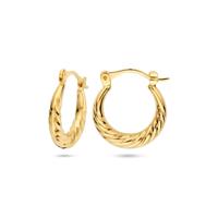 Stijlvolle 14k Geelgouden Oorringen - Afmetingen 17.5x3mm