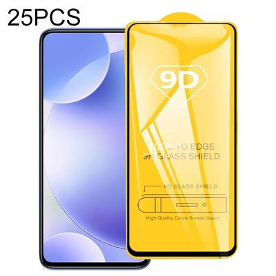 Voor Xiaomi Redmi K30 25 PCS 9D Full Glue Full Screen Tempered Glass Film