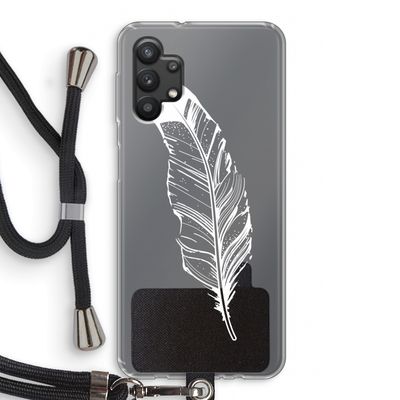 Pluim: Samsung Galaxy A32 5G Transparant Hoesje met koord
