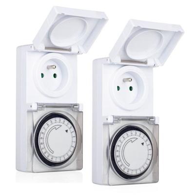 Programmeerbare Tijdklok - 2x - 24-uurs - IP44 - tijdschakelaar stekkerdoos - voor binnen/buiten