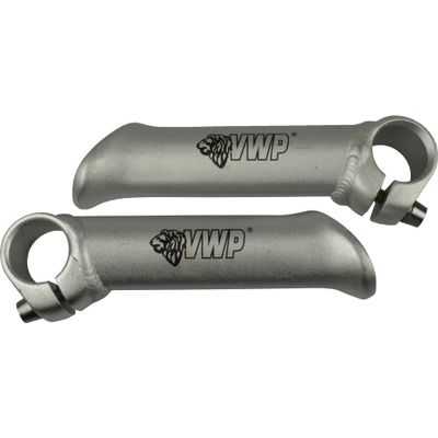 VWP bar-ends forged kort recht aluminium zilver