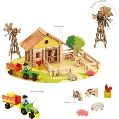 Mijn houten boerderij - Bouwspel - JEUJURA - 145 stukjes