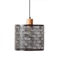 Brilliant HanglampSanty 29cm zwart met hout - 99395/76 Brilliant HanglampSanty 29cm zwart met hout - 99395/76