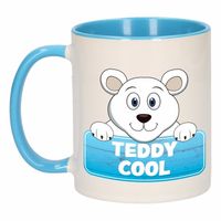 Kinder ijsberen mok / beker Teddy Cool blauw / wit 300 ml - thumbnail