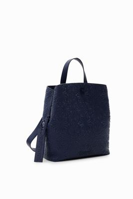 Kleine rugzak met geometrische motieven in reliëf - BLUE - U