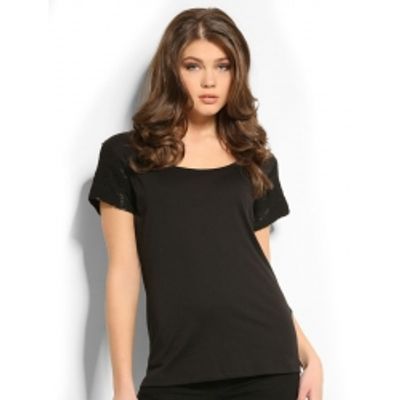9996 MARICE KNIT TOP - Guess - T-shirts - Zwart