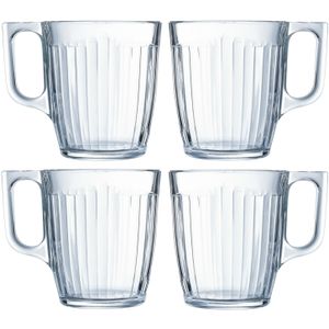 Luminarc Theeglazen Leeds - 36x - transparant bewerkt glas - 8 x 9 cm - 250 ml