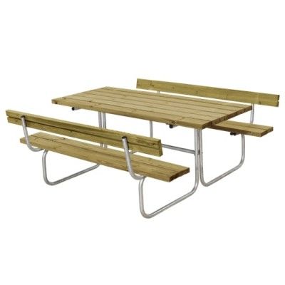 Picknicktafel Retro Geimpregneerd Hout 2 Rugleuningen