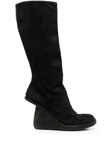 Guidi bottes à talon structuré - Noir