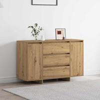 Dressoir artisanaal eikenkleurig 120 x 41 x 75 cm Bewerkt hout