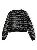 Balmain Kids pull à logo en intarsia - Noir - thumbnail