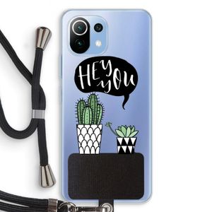 Hey you cactus: Xiaomi Mi 11 Lite Transparant Hoesje met koord