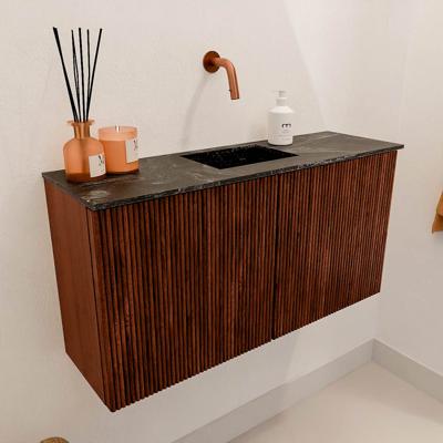 Toiletmeubel Mondiaz Joya Dlux | 80 cm | Meubelkleur Ruby | Faye wastafel Lava Wasbak Midden | Zonder kraangat(en)