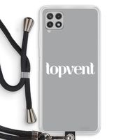 Topvent Grijs Wit: Samsung Galaxy A22 4G Transparant Hoesje met koord