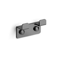 Clou Fold dubbele haak gunmetal geborsteld PVD CL/09.04066.84 Clou Fold dubbele haak gunmetal geborsteld PVD CL/09.04066.84