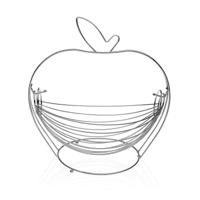 Fruitschaal Versa Grijs Appel Staal (24,5 x 29,5 x 30 cm) - thumbnail