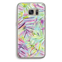 Tropical Palms Blue: Samsung Galaxy S7 Transparant Hoesje - thumbnail