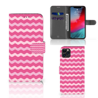 Apple iPhone 11 Pro Max Telefoon Hoesje Waves Pink - thumbnail