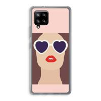 Red lips: Samsung Galaxy A42 5G Transparant Hoesje - thumbnail