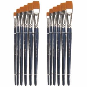 Set van 3x stuks penselen set in etui 6 stuks