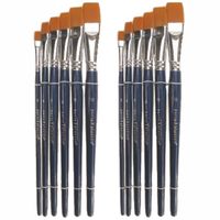 Set van 3x stuks penselen set in etui 6 stuks