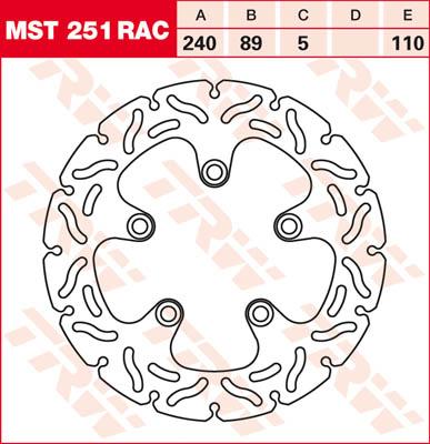 TRW Remschijf, remschijven voor de moto, MST251RAC