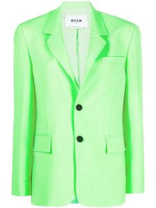 MSGM blazer à simple boutonnage - Vert