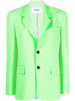 MSGM blazer à simple boutonnage - Vert - thumbnail