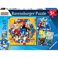Ravensburger-Puzzels 3x49 stukjes - De avonturen van Sonic-4005555011330-Vanaf 5 jaar