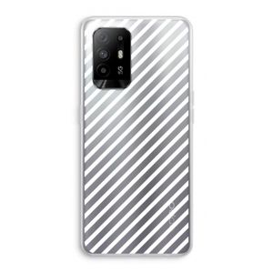Strepen zwart-wit: Oppo A94 5G Transparant Hoesje