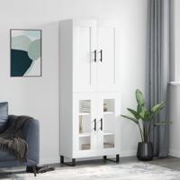 Hoge kast 69,5x34x180 cm bewerkt hout wit