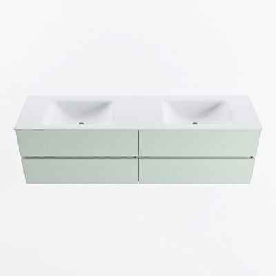 MONDIAZ VICA 170cm badmeubel onderkast Greey 4 lades. Wastafel CLOUD dubbel 2 kraangaten, kleur Talc.