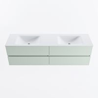 MONDIAZ VICA 170cm badmeubel onderkast Greey 4 lades. Wastafel CLOUD dubbel 2 kraangaten, kleur Talc.