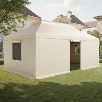 VEVOR Winterhoes, geschikt voor 3,66 x 6,1 m paviljoenen met dubbel dak, vervangende hoes met zijwanden en gaasramen, opslagbeschermhoezen, paviljoenen niet inbegrepen