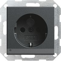 Gira stopcontact met witte LED verlichting kinderveilig antraciet