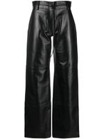 Manokhi pantalon Carla en cuir à taille haute - Noir