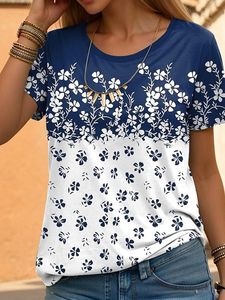 Floral Loose Casual Crew Neck T-Shirt